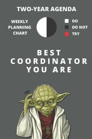 Cover of 2020 & 2021 Two-Year Weekly Planner For Best Coordinator Gift - Funny Yoda Quote Appointment Book - Two Year Daily Agenda Notebook For Coordination Job Goals