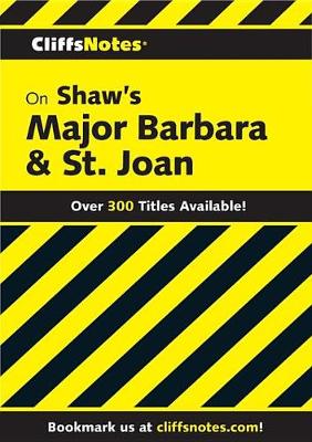 Book cover for Cliffsnotes on Shaw's Major Barbara & St. Joan