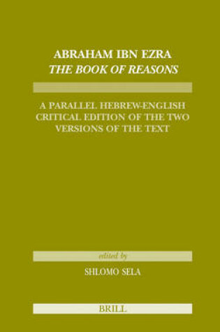 Cover of Abraham Ibn Ezra The Book of Reasons