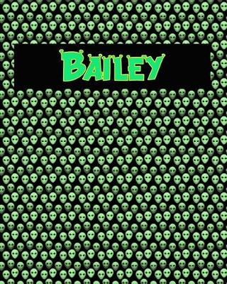 Book cover for 120 Page Handwriting Practice Book with Green Alien Cover Bailey