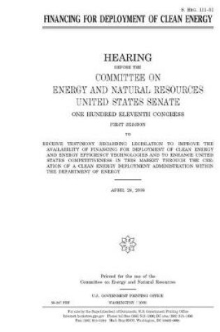 Cover of Financing for deployment of clean energy