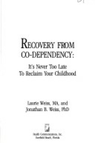 Cover of Recovery from Codependency
