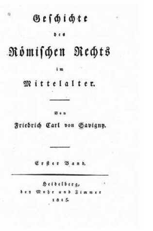 Cover of Geschichte des roemischen Rechts im Mittelalter