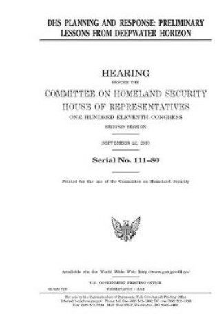 Cover of DHS planning and response