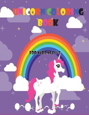 Book cover for unicorn coloring book