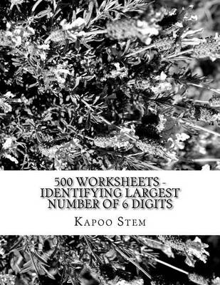 Cover of 500 Worksheets - Identifying Largest Number of 6 Digits