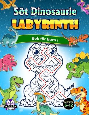 Book cover for Söt dinosaurielabyrintbok för barn i åldrarna 6-12