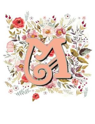 Book cover for M Monogram Letter Floral Wreath Notebook