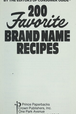 Cover of 200 Favorite Brand Name Recipe