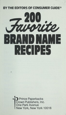 Book cover for 200 Favorite Brand Name Recipe