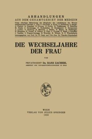 Cover of Die Wechseljahre Der Frau