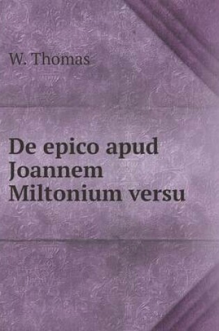 Cover of De epico apud Joannem Miltonium versu