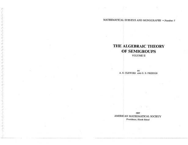 Cover of The Algebraic Theory of Semigroups, Volume 2