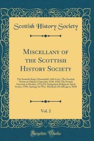 Cover of Miscellany of the Scottish History Society, Vol. 2