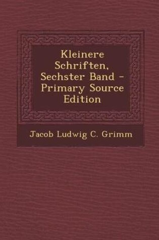 Cover of Kleinere Schriften, Sechster Band - Primary Source Edition