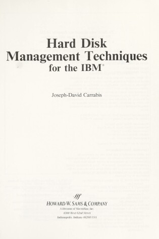 Cover of Hard Disc Management Techniques