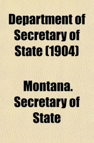 Cover of Department of Secretary of State (1904)