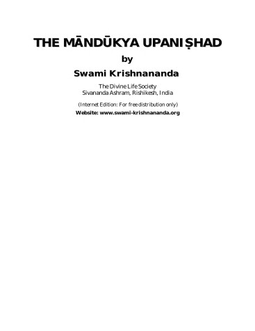 Book cover for Mandukya Upanishads