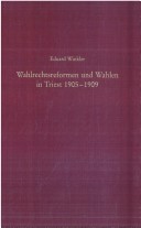 Cover of Wahlrechtsreformen Und Wahlen in Triest 1905-1909