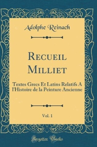 Cover of Recueil Milliet, Vol. 1