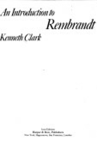 Cover of An Introduction to Rembrandt