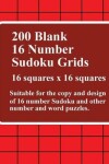 Book cover for 200 Blank 16 Number Sudoku Grids