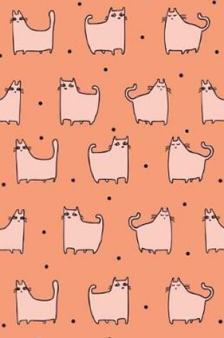 Cover of Journal Notebook For Cat Lovers - Funny Cat Pattern In Orange