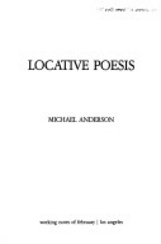 Cover of Locative Poesis
