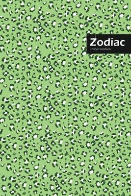 Cover of Zodiac Lifestyle, Animal Print, Write-in Notebook, Dotted Lines, Wide Ruled, Medium Size 6 x 9 Inch, 144 Pages (Green)
