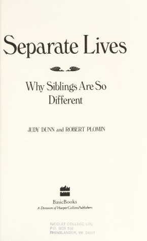 Book cover for Separate Lives