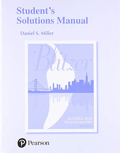 Book cover for Student's Solutions Manual for Algebra and Trigonometry