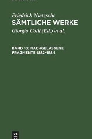 Cover of Nachgelassene Fragmente 1882-1884