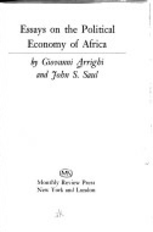 Cover of Essays on the Political Economy of Africa