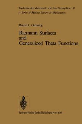 Cover of Riemann Surfaces and Generalized Theta Functions