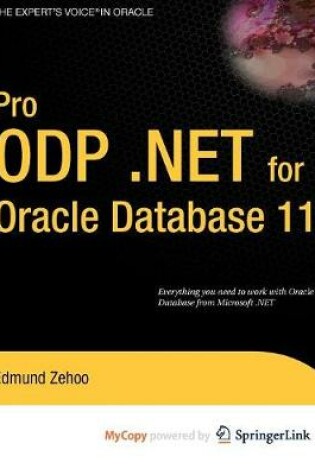 Cover of Pro Odp.Net for Oracle Database 11g