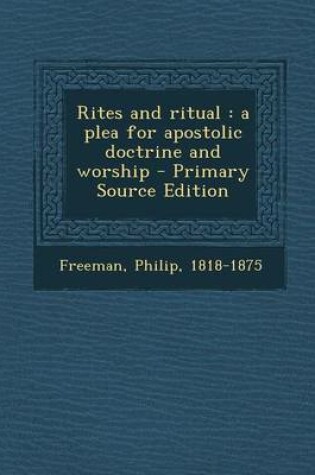 Cover of Rites and Ritual