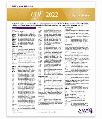 Cover of CPT Express Reference Coding Card 2022: General Surgery