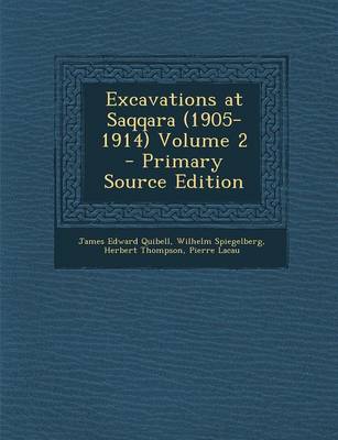Book cover for Excavations at Saqqara (1905-1914) Volume 2