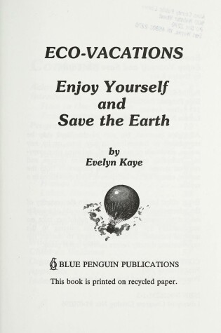 Cover of Eco-Vacations