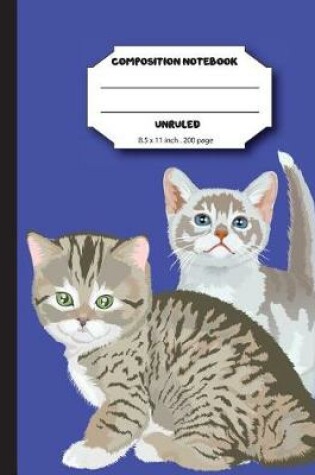 Cover of Composition notebook unruled 8.5 x 11 inch 200 page, Cutie cat and friends