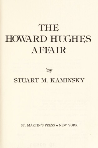 Cover of The Howard Hughes Affair