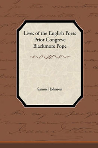 Cover of Lives of the English Poets Prior Congreve Blackmore Pope