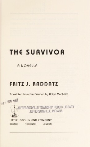 Book cover for The Survivor