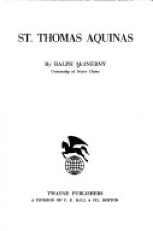 Cover of St.Thomas Aquinas