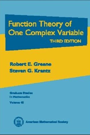 Cover of Function Theory of One Complex Variable