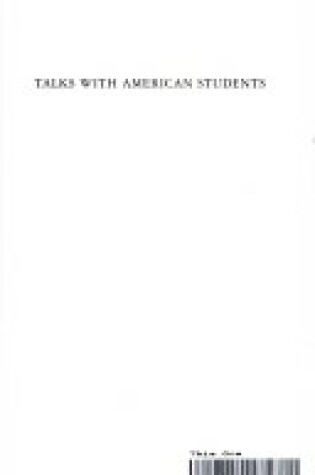 Cover of Talks with American Students