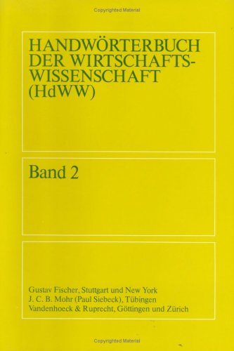Book cover for Handworterbuch Der Wirtschaftswissenschaft (Hdww) Band 02