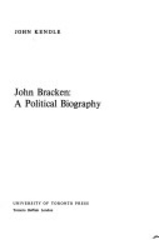 Cover of John Bracken