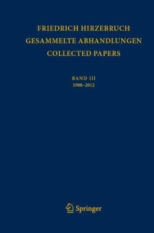 Cover of Gesammelte Abhandlungen  -  Collected Papers III