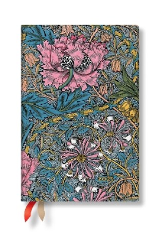 Cover of Morris Pink Honeysuckle (William Morris) Mini 12-month Day-at-a-time Hardback Dayplanner 2025 (Elastic Band Closure)